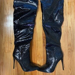 Winnie HARLOW BLACK CROCODILE Steve Madden Boots